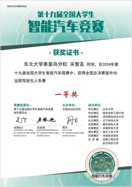 National First Prize · Smart Car Competition